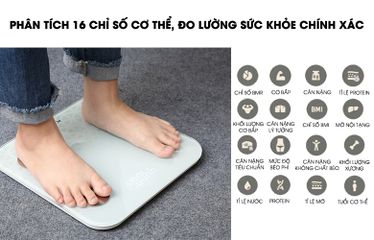 Cân Điện Tử Thông Minh Kalite KL-150 - Đo Cân Nặng và 16 Chỉ Số Cơ Thể - Thiết Kế Hiện Đại, Tinh Tế, Bảo Hành 12 Tháng