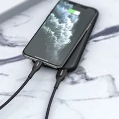 Cáp Sạc Aukey CB-AKL1/AKL2 USB A Sang Lightning Chống Đứt - Dài 1.2m/2m, Chất Liệu Kevlar Cao Cấp, Tương Thích Tất Cả Thiết Bị Apple