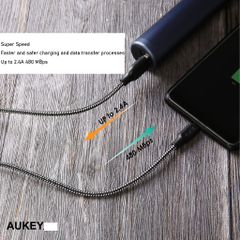 Cáp Sạc Điều Hợp Aukey CB-BAM2/BAM1 USB A Sang Micro USB 3.0/2.0, Dài 1.2m Chất Lượng Cao, Sạc Nhanh và Chống Gập Gãy