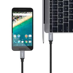 Cáp Sạc Nhanh Aukey CB-CD6 USB-C 2m 480Mbps - Chất Liệu Nylon Chống Rối, Bền Bỉ, Tương Thích Với Nhiều Thiết Bị Di Động