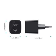 Củ Sạc Nhanh Aukey PA-Y20S Power Delivery 20W - Thiết Kế Nhỏ Gọn, Hiệu Suất Cao, Tương Thích Tất Cả Thiết Bị USB-C