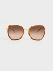 Kính mát Charles & Keith Recycled Acetate Butterfly Sunglasses CK3-71280485 T. Shell