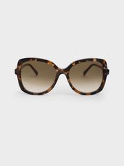 Kính mát Charles & Keith Recycled Acetate Tortoiseshell Butterfly Sunglasses CK3-71280491 T. Shell