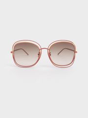 Kính mát Cut-Out Frame Metallic-Rimmed Butterfly Sunglasses CK3-71280496 Pink