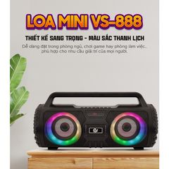 Loa Bluetooth Mini 5.0 Best Sound VS-888 - Âm Thanh Sống Động, Pin 2400mAh, Sạc Nhanh, Thiết Kế Gọn Nhẹ, Quà Tặng Tuyệt Vời