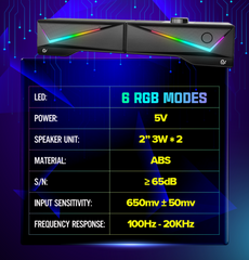 Loa Bluetooth B Y VS-167 - Loa Máy Tính Âm Thanh Vòm 3D, Bass Mạnh Mẽ, Kết Nối Bluetooth 5.0 và Hiệu Ứng Đèn LED RGB 6 Màu