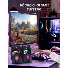 Loa Máy Tính Để Bàn Mini BD-110 - Âm Thanh Chất Lượng Cao, Đèn LED 7 Màu, Kết Nối Bluetooth 5.0 - Phụ Kiện Thời Thượng Cho Game Thủ