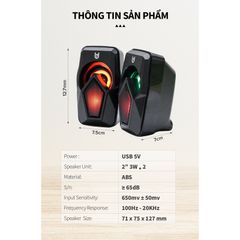 Loa Máy Tính Để Bàn Mini BD-110 - Âm Thanh Chất Lượng Cao, Đèn LED 7 Màu, Kết Nối Bluetooth 5.0 - Phụ Kiện Thời Thượng Cho Game Thủ