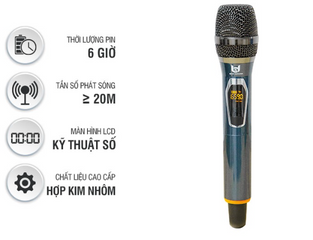 Micro không dây Best Sound U-WR09 - Âm thanh thanh thoát, lọc tạp âm hiệu quả cho loa kéo và âm ly - Sản phẩm cao cấp chính hãng