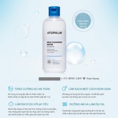 Nước Tẩy Trang Dịu Nhẹ Cho Bé Atopalm Mild Cleansing Water 250ml - Sạch Da Mỏng Manh, Không Hương Liệu, An Toàn Cho Trẻ Sơ Sinh