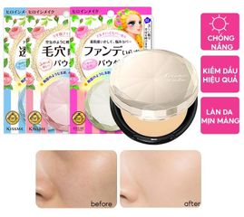 Phấn Phủ Kiềm Dầu Dạng Nén Kissme Heroine Make Long Stay Powder - Chống Nắng SPF 22, Kiểm Soát Nhờn Tốt, Làn Da Mịn Màng