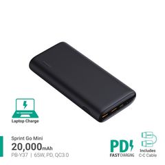 Pin Sạc Dự Phòng 20000mAh AUKEY Pb-Y37 - Sạc Nhanh QC 3.0, Cổng USB-C 45W, Phù Hợp Với Laptop và Điện Thoại