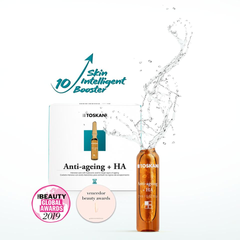 Toskani Ampoules Chống Lão Hóa + HA - Serum Cấp Ẩm và Giảm Nhăn cho Da Căng Mịn, Hộp 15 Ống x 2ml