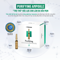 Toskani Purifying Ampoules - Serum Kiềm Dầu, Se Lỗ Chân Lông, Giảm Mụn, Chống Viêm, Cải Thiện Da Dầu, 15 Ống X 2ml
