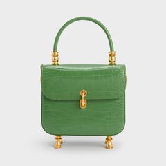 Túi Charles & Keith Meriah Croc-Embossed Top Handle Bag CK2-50701243 Green