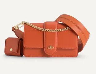 Túi đeo chéo nữ Pedro Icon Leather Shoulder Bag Orange PW2-75210115 màu cam