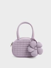 Túi nữ Charles & Keith Nylon Textured Top Handle Bag SL2-50671407 Lilac