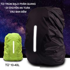 Túi Trùm Balo Phản Quang Chống Thấm Nước - Bảo Vệ Balo Dã Ngoại, Thể Thao, Chất Liệu Polyester Bền Bỉ