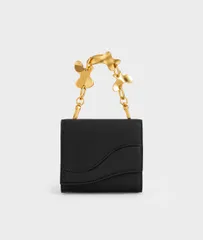 Ví nữ Charles & Keith Verity Chain Handle Small Wallet - Black