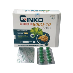 Viên uống Ginko Citicolin 800Q-10 Gold hỗ trợ tuần hoàn não - Tăng cường trí nhớ, giảm đau đầu, chóng mặt, mệt mỏi - Sản phẩm chất lượng cao