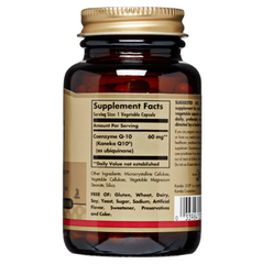 Viên Uống Hỗ Trợ Tim Mạch Solgar Vegetarian CoQ10 60 Viên - Bổ Sung Coenzyme Q-10 Giúp Tăng Cường Sức Khỏe Tim Mạch, Giảm Nguy Cơ Tai Biến
