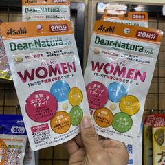 Viên Uống Hỗ Trợ Trẻ Hóa Da Asahi Dear Natura All For Women - Dưỡng Da Khỏe Mạnh, Đàn Hồi, Gói 60 Viên Chất Lượng Cao