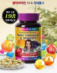 Viên uống Vitamin Tổng Hợp Holidays Multi-Vitamin 13 & Mineral 6 - Hỗ Trợ Tăng Cường Sức Đề Kháng & Bồi Bổ Sức Khỏe Cho Người Lớn