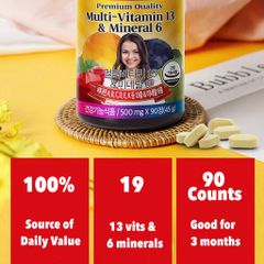 Viên uống Vitamin Tổng Hợp Holidays Multi-Vitamin 13 & Mineral 6 - Hỗ Trợ Tăng Cường Sức Đề Kháng & Bồi Bổ Sức Khỏe Cho Người Lớn