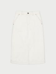 Chân váy dài Whoau Denim Furtig Skirt WHWJC3821F màu cream