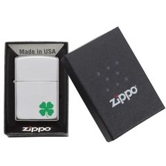 Bật Lửa Zippo 24007 Bit O'Luck - Thiết Kế Cỏ Bốn Lá May Mắn, Đồng Thau, Bền Bỉ, Quà Tặng Fan Zippo Chính Hãng