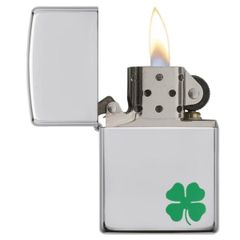 Bật Lửa Zippo 24007 Bit O'Luck - Thiết Kế Cỏ Bốn Lá May Mắn, Đồng Thau, Bền Bỉ, Quà Tặng Fan Zippo Chính Hãng