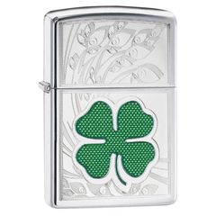 Bật Lửa Zippo 24699 Clover High Polish Chrome - Thiết Kế Cỏ 4 Lá May Mắn, Đáy Đồng Thau Chắc Chắn, Giao Hàng Toàn Quốc