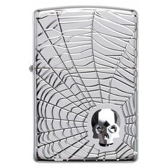 Bật Lửa Zippo 29931 Thiết Kế Đầu Lâu Mạng Nhện - Hàng Chính Hãng, Sang Trọng, Quà Tặng Độc Đáo