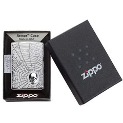 Bật Lửa Zippo 29931 Thiết Kế Đầu Lâu Mạng Nhện - Hàng Chính Hãng, Sang Trọng, Quà Tặng Độc Đáo