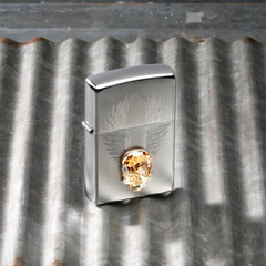 Bật Lửa Zippo 49034 Hình Đầu Skull Vàng - Thiết Kế Sang Trọng, Chất Liệu Đồng Thau Cao Cấp, Quà Tặng Phong Cách Mới