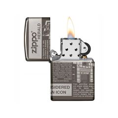 Bật Lửa Zippo 49049 Newsprint Design - Bật Lửa Cổ Điển Khắc Laser 360 Độ, Chất Liệu Đồng Thau Nguyên Khối, Quà Tặng Độc Đáo