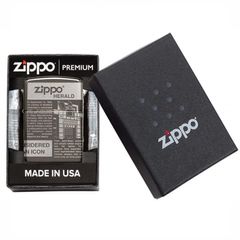 Bật Lửa Zippo 49049 Newsprint Design - Bật Lửa Cổ Điển Khắc Laser 360 Độ, Chất Liệu Đồng Thau Nguyên Khối, Quà Tặng Độc Đáo