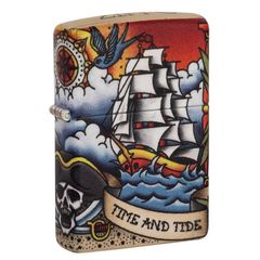 Bật Lửa Zippo 49532 Nautical Tattoo Design - Hình Xăm Hàng Hải Cổ Điển, Chất Liệu Đồng Thau, Nạp Năng Lượng Lại, Quà Tặng Độc Đáo