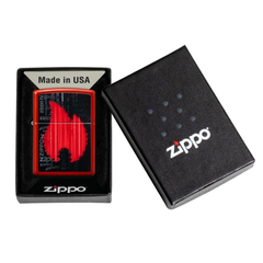 Bật Lửa Zippo 49584 Flame Logo Đỏ Kim Loại - Bật Lửa Chống Gió Sang Trọng, Quà Tặng Đặc Biệt Cho Nam Giới