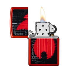 Bật Lửa Zippo 49584 Flame Logo Đỏ Kim Loại - Bật Lửa Chống Gió Sang Trọng, Quà Tặng Đặc Biệt Cho Nam Giới