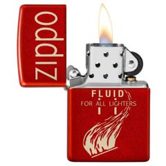 Bật Lửa Zippo 49586 Retro Design Màu Đỏ Ánh Kim - Bật Lửa Cổ Điển Lấy Cảm Hứng Từ Những Năm 40 - Quà Tặng Sành Điệu cho Người Sưu Tầm