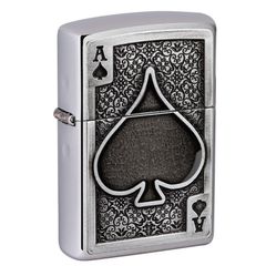 Bật Lửa Zippo 49637 Ace Of Spades Emblem - Họa Tiết Quân Bài Át Bích Chắc Chắn, Quà Tặng Thời Trang Sang Trọng
