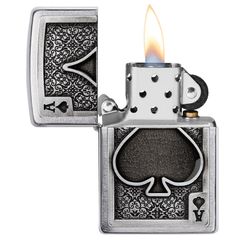 Bật Lửa Zippo 49637 Ace Of Spades Emblem - Họa Tiết Quân Bài Át Bích Chắc Chắn, Quà Tặng Thời Trang Sang Trọng