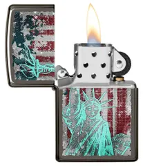 Bật Lửa Zippo 49663 Thiết Kế Tượng Nữ Thần Tự Do - Quà Tặng Cao Cấp Cho Người Yêu Thích Mỹ Văn Hóa