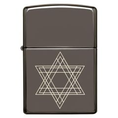 Bật Lửa Zippo 49685 Star of David Design - Bật Lửa Đồng Thau Khắc Biểu Tượng Tâm Linh Do Thái, Quà Tặng Độc Đáo