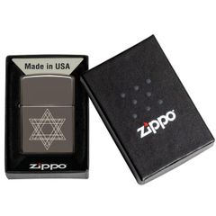 Bật Lửa Zippo 49685 Star of David Design - Bật Lửa Đồng Thau Khắc Biểu Tượng Tâm Linh Do Thái, Quà Tặng Độc Đáo