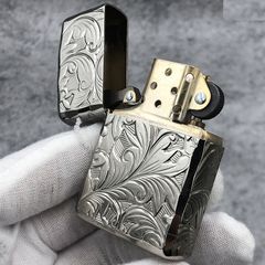 Bật Lửa Zippo 5NC-Leaf ZA-4-43A - Bạc Sang Trọng, Họa Tiết Uốn Lượn Độc Đáo, Chất Liệu Đồng Thau Cao Cấp