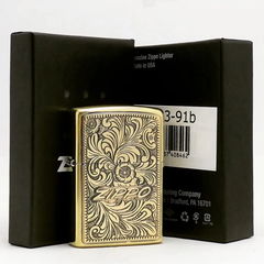 Bật Lửa Zippo Arabesque Antique Gold ZA-3-91B - Thiết Kế Sang Trọng, Chống Gió, Khắc Hoa Văn Cổ Điển