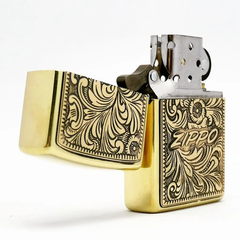 Bật Lửa Zippo Arabesque Antique Gold ZA-3-91B - Thiết Kế Sang Trọng, Chống Gió, Khắc Hoa Văn Cổ Điển