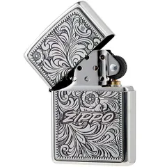 Bật Lửa Zippo Arabesque Antique Silver ZA-3-91A - Bật Lửa Chống Gió Sang Trọng, Khắc Hoa Văn Cổ Điển, Hàng Chính Hãng